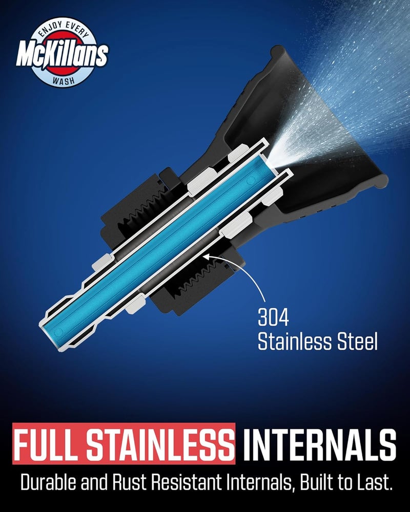 McKillans 40 Degree Pressure Washer Nozzle - Stainless Steel, High-Efficiency Cleaning, Durable Nozzle Guard with Rubberized Protection (4.0 Orifice) - Image 5